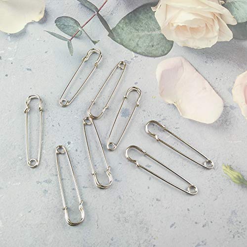 Safety Pins Extra Large Heavy Duty - YiwerDer 22PCS 3Inch Blanket Pins, Strong & Sturdy Bulk Pins for Blankets, Skirts, Crafts, Kilts - Silver