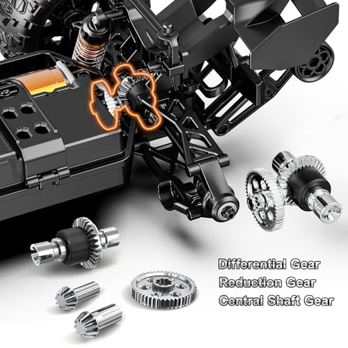 Womaqu Accesorios de actualización de coche RC a escala 1:14, engranaje de metal del eje principal con un diferencial de metal, piezas de repuesto de actualización diferenciales de vehículos RC para - imagen 2