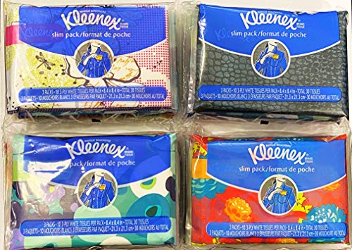 Kleenex 3 Count Slim Pack Wallet Size (4 Pack) = 120 Tissues - Most Elegant Look of Any Portable Tis - //coolthings.us