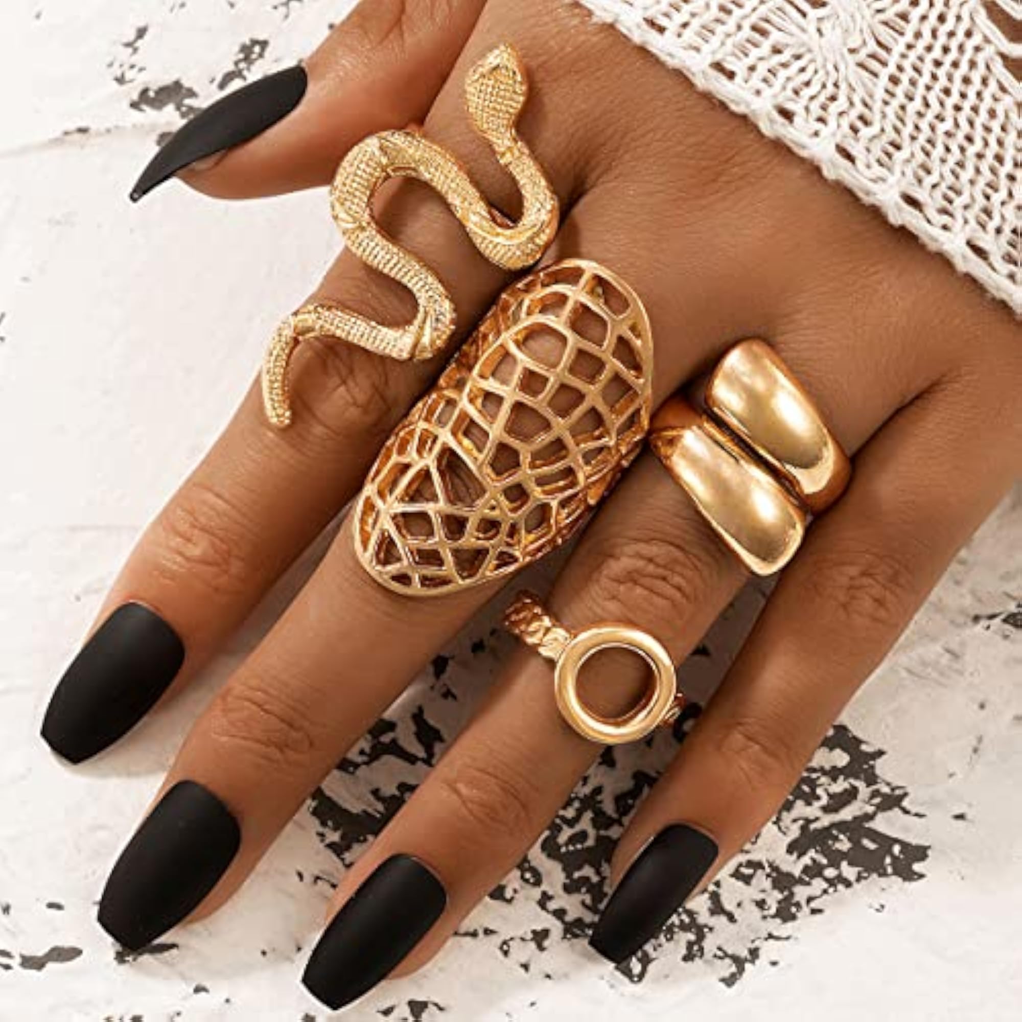 Plated Contemporary Finger Ring Set (JG-PC-RNGJ-2707)