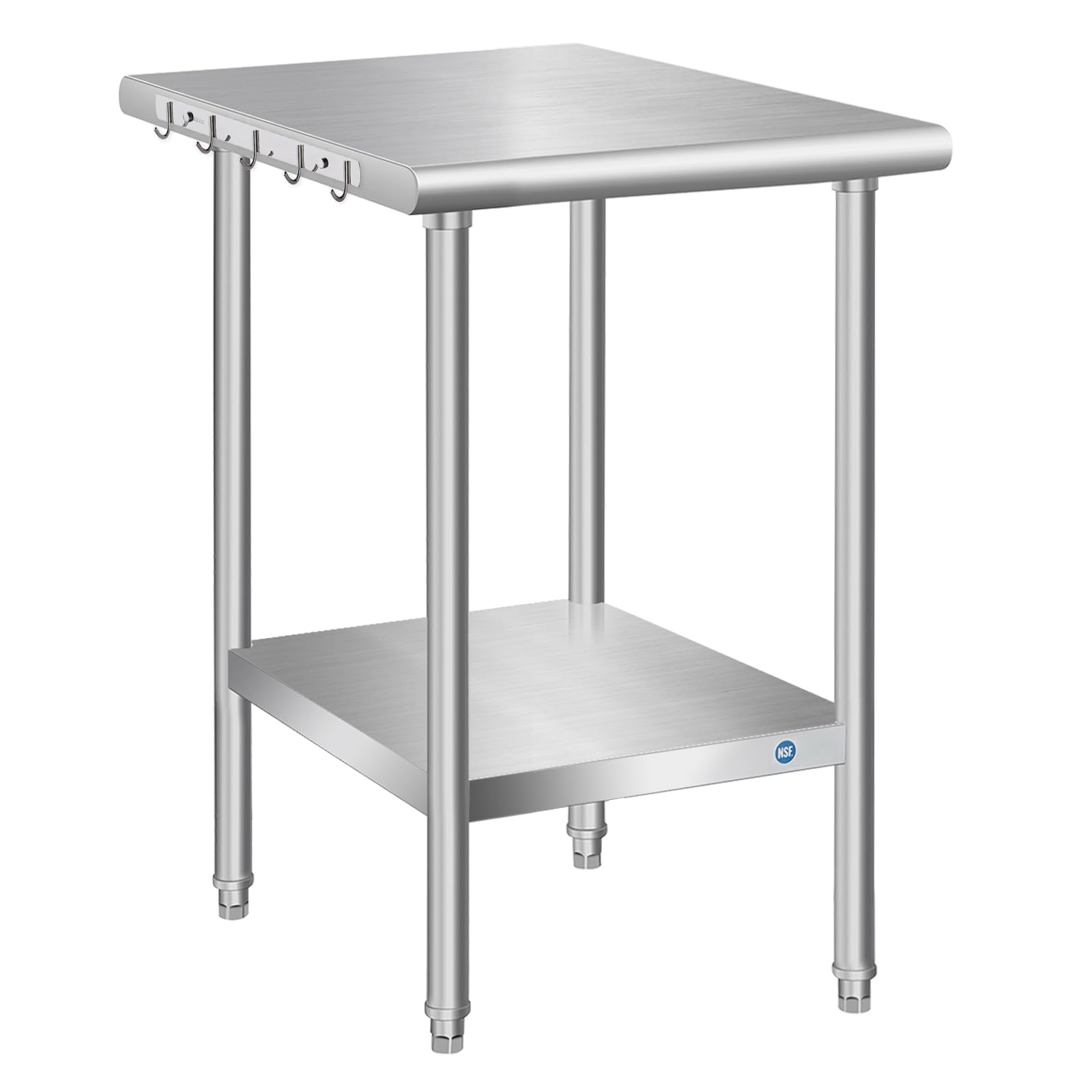PIUMACU Stainless Steel Table for Prep & Work, Commercial Stainless Steel Prep Metal Table for Home Kitchen Restaurant Space Expansion (24 x 18 x 33