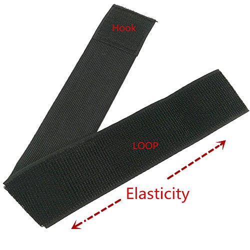 Multi-use Elastic Hook and Loop Fasteners Stretch Straps for Cable Management, Medical Equipment,Bundle Legs or Arms or Tools Width 5cm Length 45cm,Black, 2pcs - Thumbnail 2