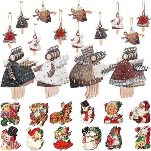 32 Stück Weihnachtsanhänger, 20 weihnachtsbaumschmuck Engel und 12...