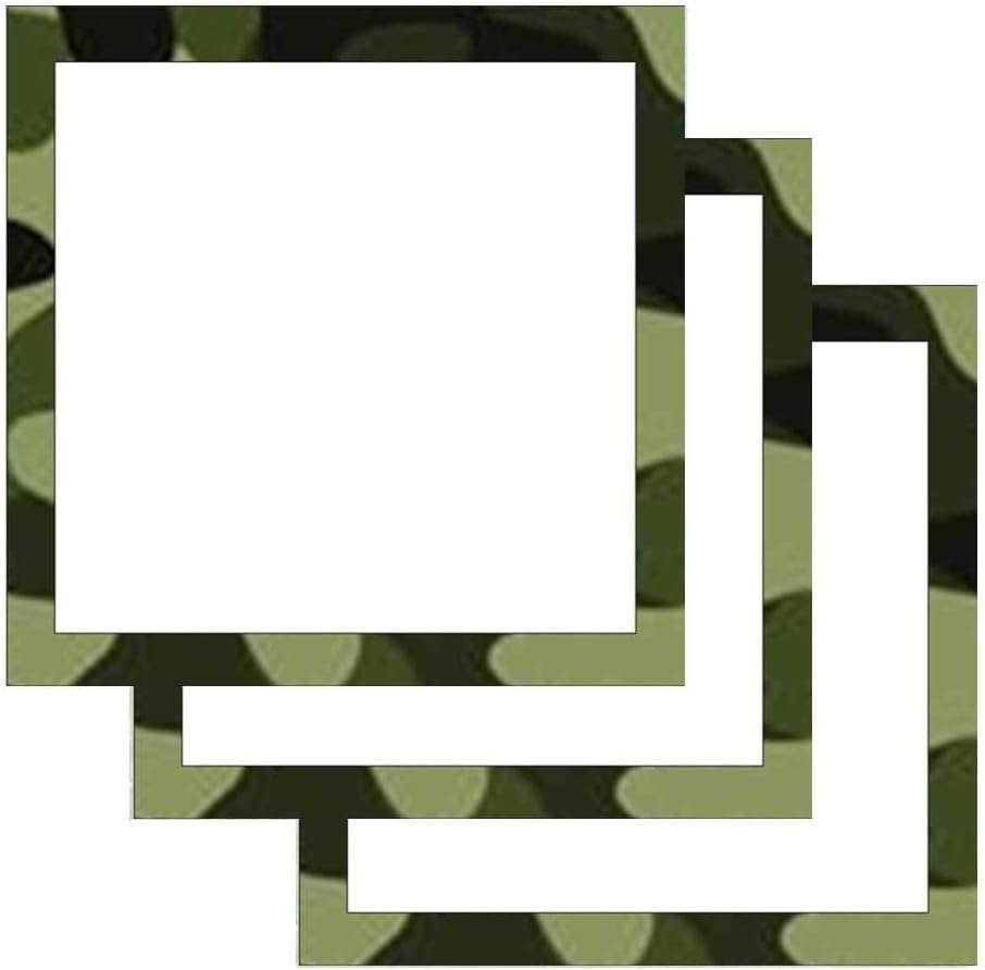 Camouflage Print Border Sticky Notes - Military Theme Design - Stationery Gift - Paper Memo Pad - Office and School Supplies