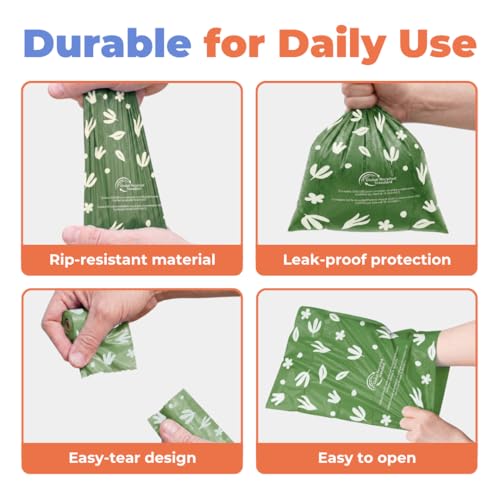 Image of Best Pet Supplies Poop Bags for Dogs, 50% Post-Consumer Recycled Content dog waste bags on rolls, fits all poop bag holders for leashes - 150 Count, Green, Lavender Scented