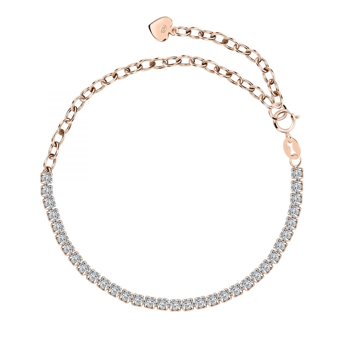 BLUESPIRIT Bracciale Donna Essential In Argento 925 Rosé Con Zirconi - Cerchio Rigido, P.25R205000200 - 5