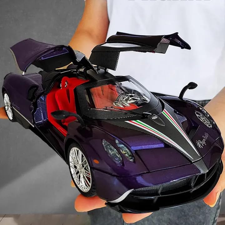Image of Alokik Enterprise 1:18 Big Size Pagani Huayra Dinastia Diecast Metal Pull Back Car with 6 Openable Doors with Sound and Light Toy Decoration car Best Gift Toys for Kids 【Color As Per Stock】