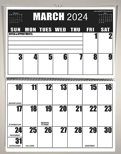 Amazon.com: Jumbo Large Print Calendar, Heavy Weight Champion, January 2024  to January 2025. 17" wide x 22" in length when open. : Office Products