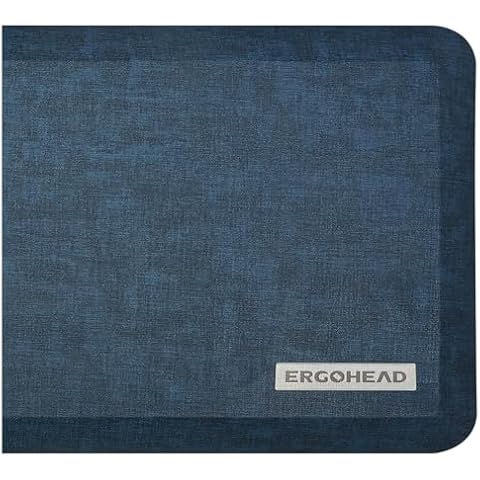 Ergohead Anti Slip 7/8 inchs Anti Fatigue Kitchen Floor Mat, Ergonomic Comfort Standing Mat, Waterproof Kitchen Runner for Home, Kitchen, Office, Laundry, Garage (Navy, 17.3" x 39" -0.87") Cover