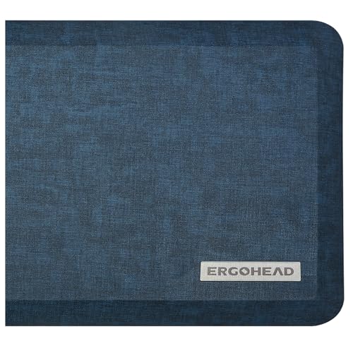 Image of Anti Slip 7 /8 inchs Anti Fatigue Kitchen Floor Mat, Ergonomic Comfort Standing Mat, Waterproof Kitchen Runner for Home, Kitchen, Office, Laundry, Garage (Navy, 17.3 inch x 39 inch -0.87 inch)