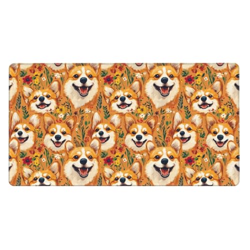Tapis de souris de jeu bords cousus Corgi pour éviter la glisse du tapis
