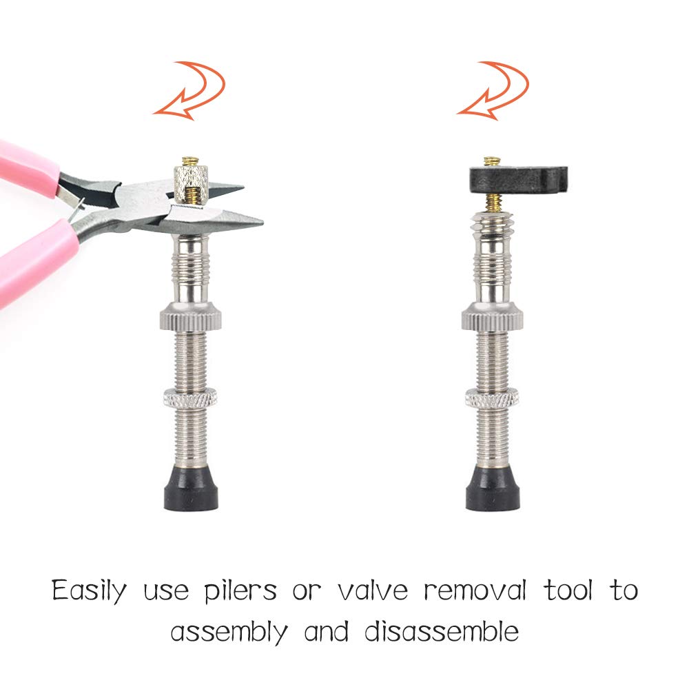 Presta Valve Cores 20 pezzi per Mountain Bike Adattatore universale per Valvola per Bicicletta Nucleo Valvole per Bici e MTB
