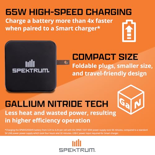 Image of Spektrum Accessories Spektrum 65W USB-C GaN Power Supply, SPMX-1027