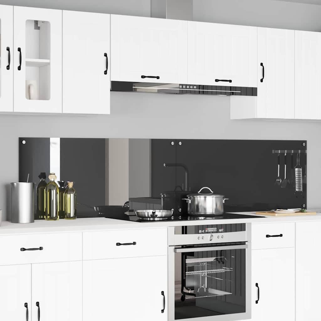 Generisch Küchenrückwand 2 pcs Dunkelgrau 110 x 50 cm Gehärtetes Glas,Heim Garten,Küche Esszimmer,Küchenhelfer -utensilien-3415507