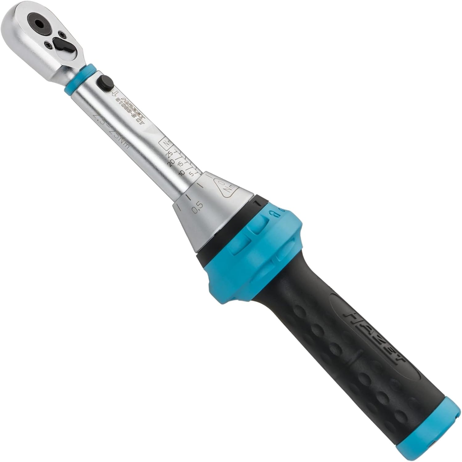 Torque wrench HAZET 5108B-3CT I accuracy 3 or 4% of scale value, Nm min-max: 2.5 - 25 Nm, tolerance: 3% I reversible ratchet for drill bits in heavy use in workshop