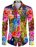 RK Collection Slowrose Men's Polycotton Fully Digital Printed Unstitched Shirt Fabric Piece For Men And Boys (2.35 Meter)