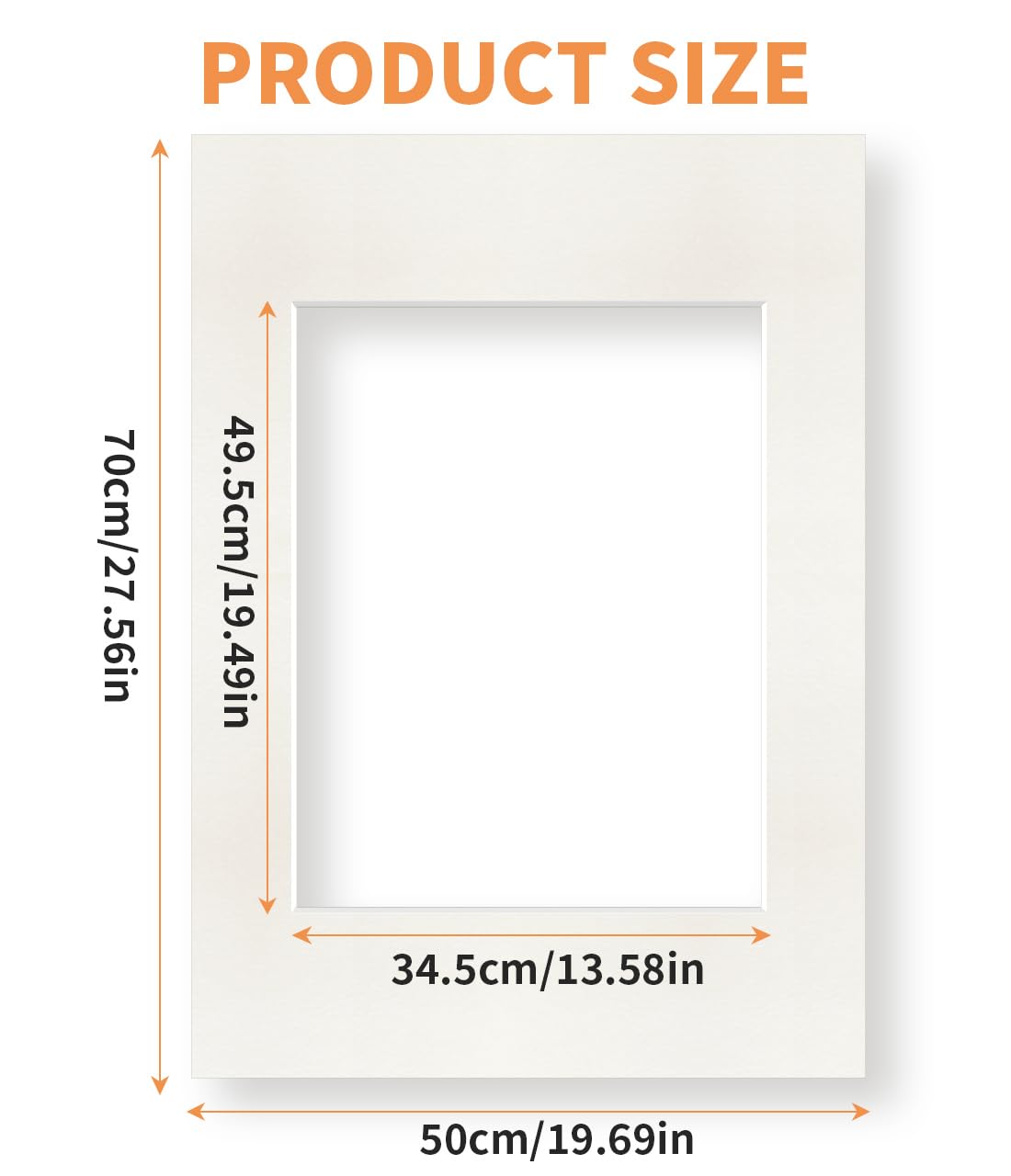Passepartout 50x70 cm, Passepartout Beige per Formato Immagine 35x50 cm Passe-partout Cartoncino per Foto, Dipinti, Stampe Artistiche - Beige / 1,5 mm