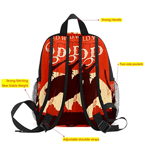 Kids School Bag Girls Boys Preschool Toddler Backpack for Boy Girl Lightweight Shoulder Book Bag for Kids Perfect Back Pack for Toddler to Kindergarten Wild West RODEO Cowboy2