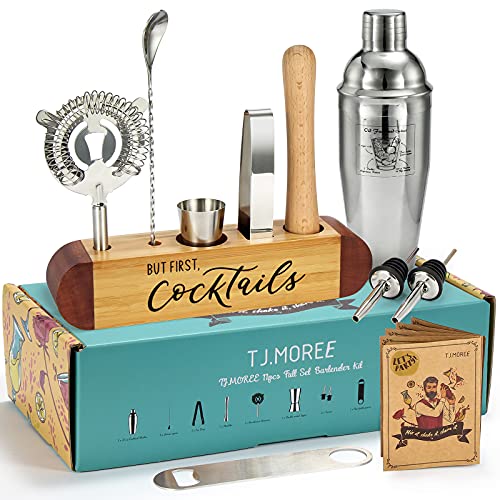 Product Image of the 𝗚𝗶𝗳𝘁𝘀 𝗳𝗼𝗿 𝗗𝗮𝗱, Retirement Gifts for Men, Dad Gifts from Daughter, Christmas Personalized Gifts Set for Husband from Wife Who Have Everything, Funny Cocktail Party Bartender Kit with Stand