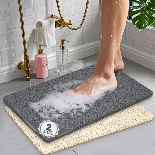 Amazon.com: PVC Loofah Bathroom Mats(2 Pack),Massage Foot scrubber Mat ...