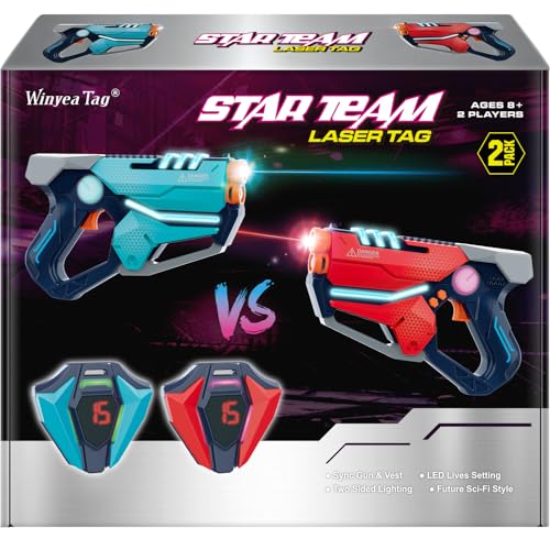 Laser Tag Set of 2, Lazer Tag Game with LED Score Display Vests for Kids,Teens & Adults, Birthday Gift Toys for Kids Ages 8 9 10 11 12+Year Old Boy & Girls