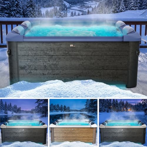 BRAST Whirlpool MSpa Frame - Oslo Sapphire & Amber mit Fester Außenwand | 160x160x65cm -...