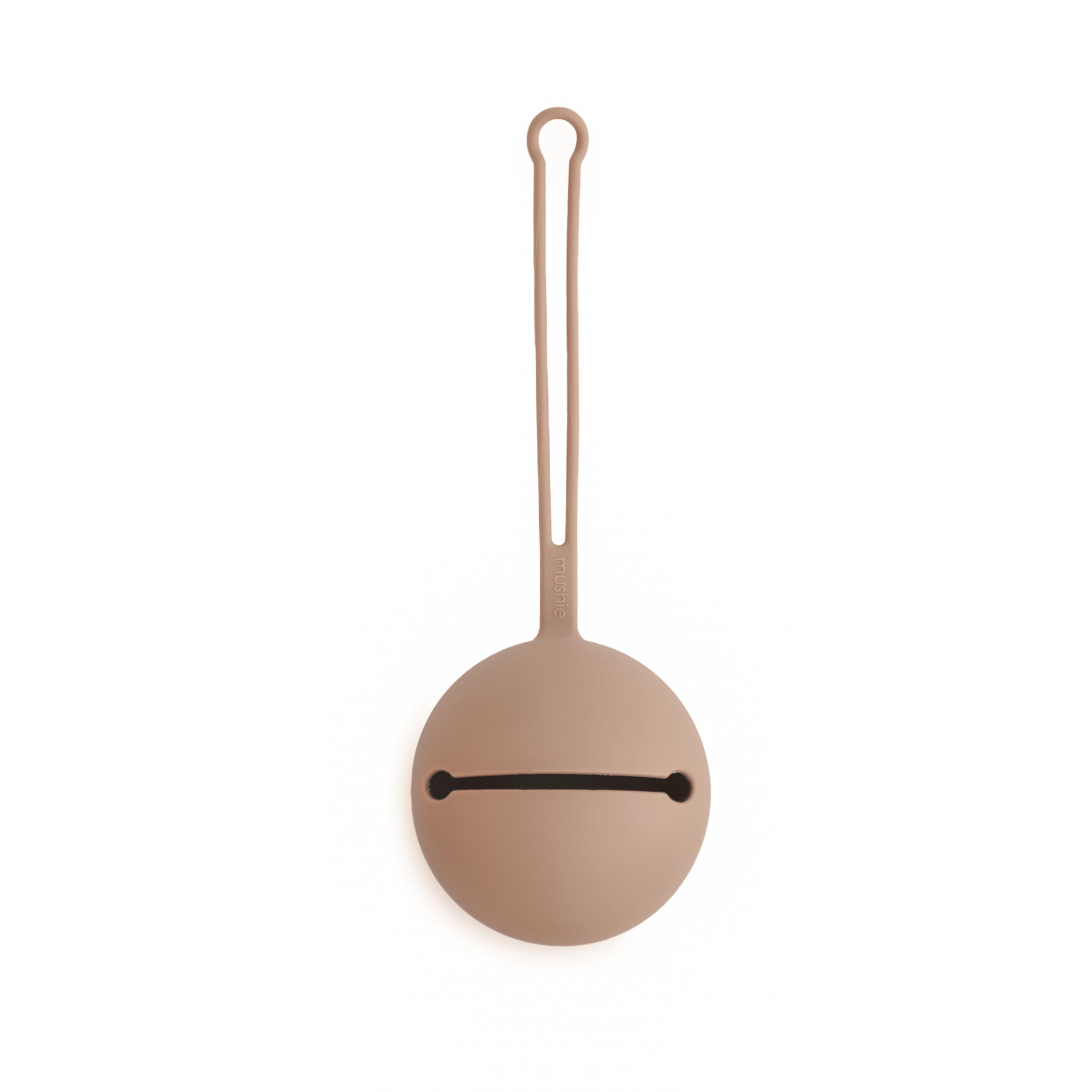 Mushie Dummy Holder Pacifier Case Storage with Strap | Fit up to 3 Dummies | Made of non-toxic Food Grade Silicone | Dishwasher Safe for Easy Cleaning | Suitable for all Pacifiers (Pale Taupe/Natural)