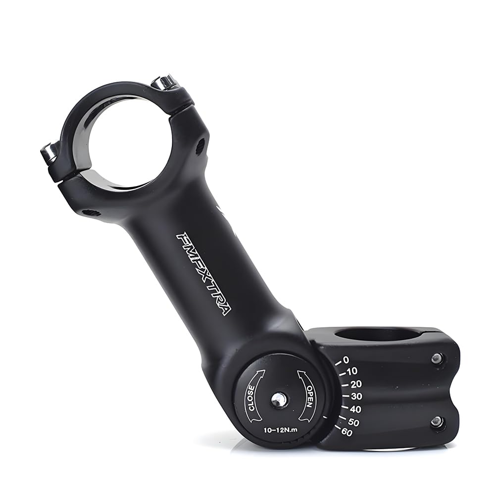 Adjustable MTB Stem 25.4mm 31.8mm, ±60 Degree Aluminum Alloy Bike Stem Riser, Short Handlebar Stems for Mountain Bikes, Road Bike, BMX, Cycling (31.8x130mm)