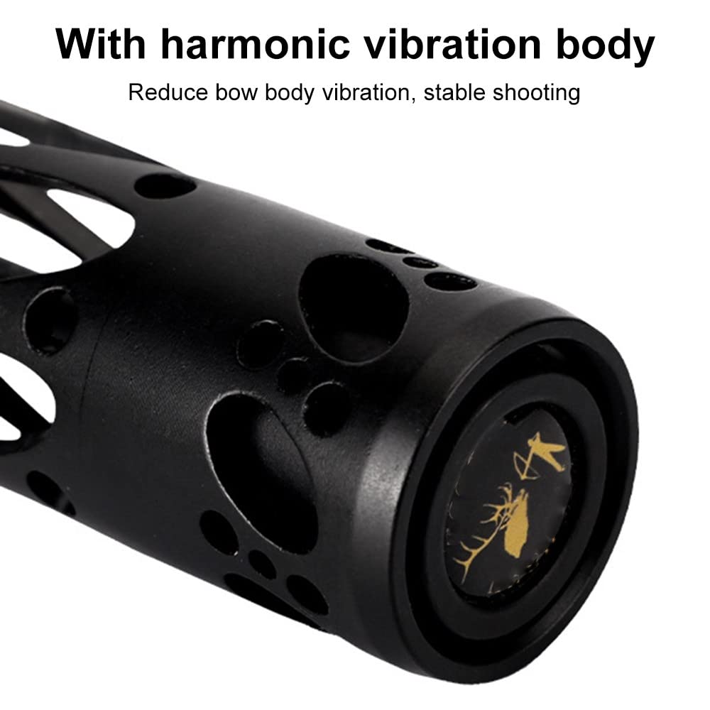 Stabilizzatore per arco da tiro con l'arco, stabilizzatore per arco compound, barra di bilanciamento per arco composito in lega di alluminio con sistema di smorzamento per sport di caccia e tiro