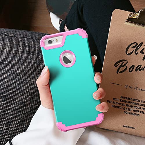 IDweel for iPhone 6S/6 Plus Case with Screen Protector Men, Mint Green/Pink - image 6