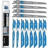 EZARC レシプロソー替刃 バイメタル せーバーソーブレード 解体用 電気のこぎり替え刃 木工・金属用 レシプロソーブレード 150ｍｍ 12枚入れ