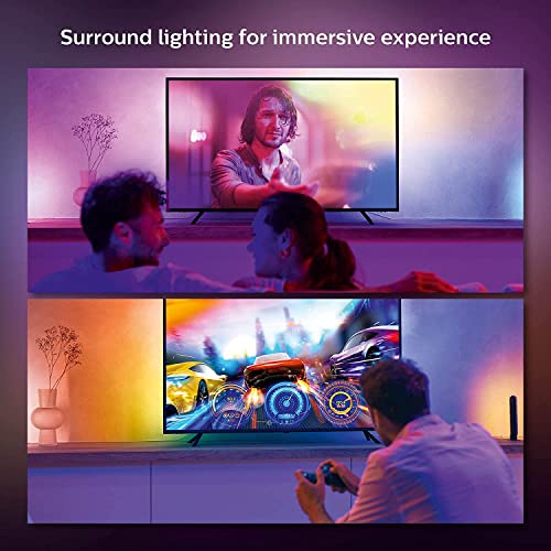 Image of Philips Hue Gradient LED LightStrip 55in (Sync with TV, Music and Gaming), Hue Hub & Hue Sync Box Required (Renewed)