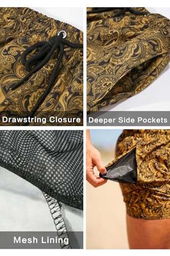 GINGTTO Men's Beach Shorts Bathing Suits with Mesh Lining4