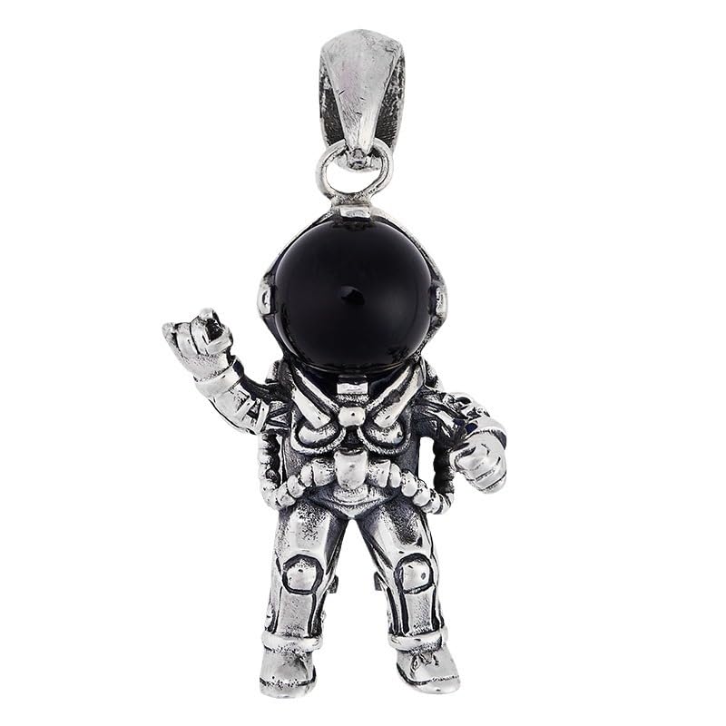 Collier pour femme en argent qui ne noircit pas, pendentif astronaute durable