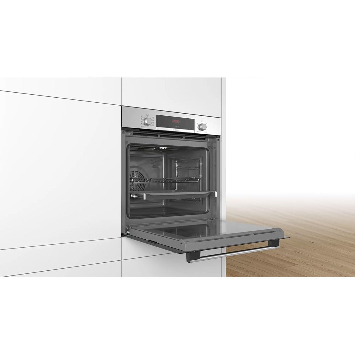 Bosch Series | 4 HBA512ES0 - Electric oven, Cleaning with Aqualisis, 60 x 60 cm, hidden remotes, 1 guide, Black