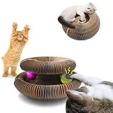 Magic Organ Cat Scratching Board, Foldable Scratching Board with 2 Cat Ball Toy(Cat Bell Balls &...