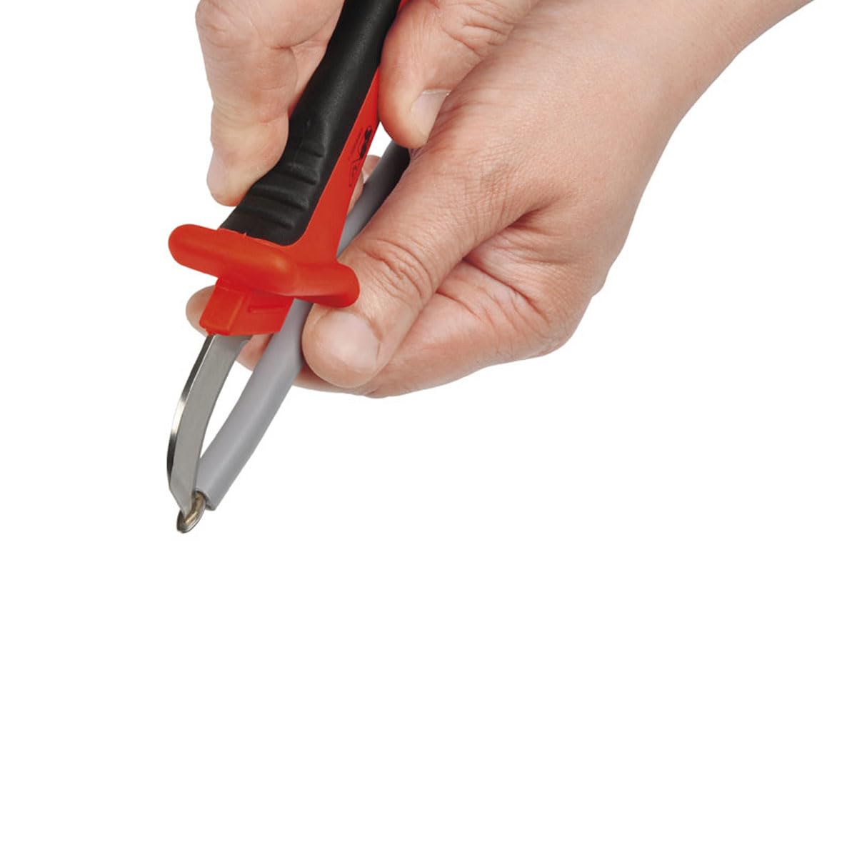 ERKO Nóż kablowy, 50 mm, do ściągania izolacji kabli, nóż uniwersalny, w pełni izolowane ostrze z izolowanym uchwytem, do 1000 V, ergonomiczny dwukomponentowy uchwyt, bezpieczny