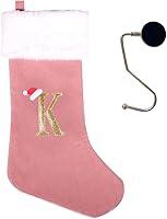 Vista 44 de Medias de Navidad de 20 pulgadas con monograma con letras, medias de Navidad súper suaves, medias grandes de monograma, medias de Navidad con letras