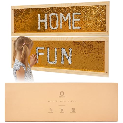 Paillettenwand 2er-Pack | Wendbare Pailletten-Tafel für Kinder | Sensorische Pailletten-Stoffwand | Flip-Sequin-Board | Wand- und Raum-Sensorik-Board