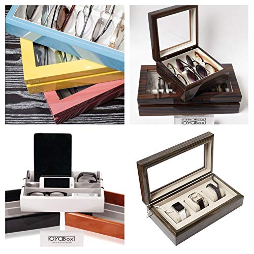 Image of OYOBox Mini Luxury Eyewear Organizer, Wood Display Box for Glasses + Sunglasses