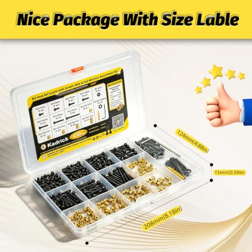 Image of KADRICK 420PCS M3 Heat Set Inserts & M3 Screw Kit for 3D Printing