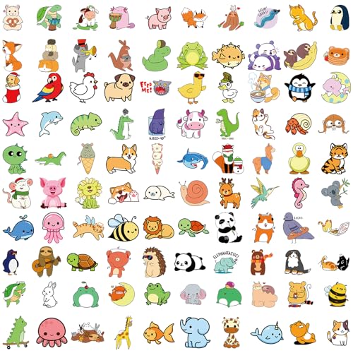 100 Waterproof Vinyl Animal Stickers for Kids, Cute Water Bottle Waterproof Laptop Stickers for Students Gifts Classroom Teacher Prizes Stocking Stuffers Sticker Pack for Kids Girls Teens(Animal-1) - image 6