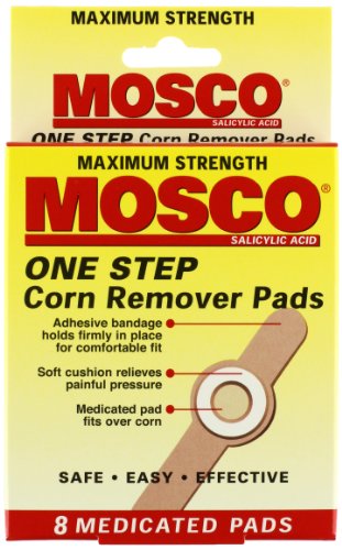 Mosco One Step Corn Remover Pads, Maximum Strength, 8 medicated pads (Pack of 12)