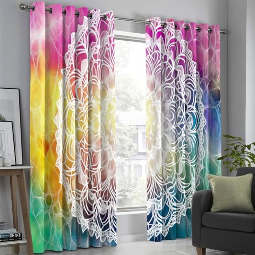 Rideaux occultants géométriques 140x225 cm isolant thermique lot de 2 - 3