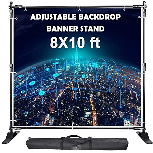 Winspin 10X8 Ft Banner Stand Adjustable Expanding With Carrying Bag For Trade Show Display Backdrop Parties Photo Booth Background #TOP4