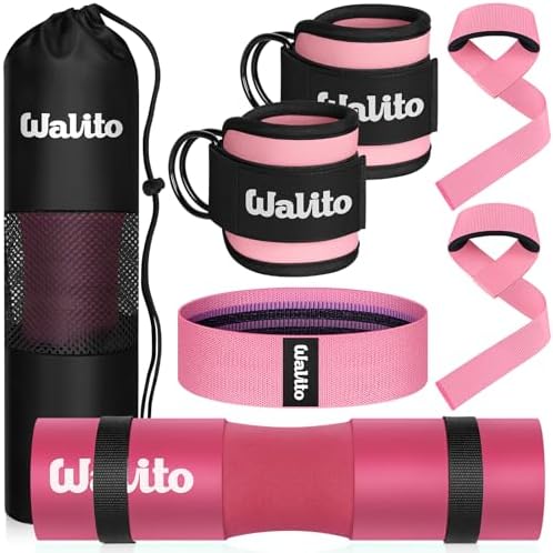 WALITO 7Pcs Barbell Pad Set for Hip Thrust - Squat Pad,Gym Access...