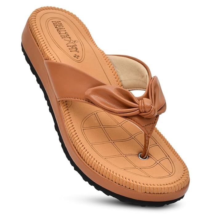 Image of HEALTH FIT Orthopedic with Super Extra Soft Ortho Care Anti-Skid Doubleu Flip-Flops for women Slippers /Doctor Chappal & Footwear HF330
