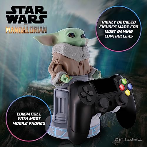 Cable Guys - Star Wars Grogu Seeing Stone Pose Gaming Accessories Holder & Phone Holder for Most Controller (Xbox, Play Station, Nintendo Switch) & Phone