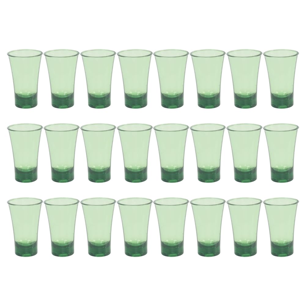 Hndhbfgrt 24pcs 30ml Shot Glasses Polystyrene Shot Glasses Multicolored Shot Glasses for Spirits for Multicolored Ombre Design Green