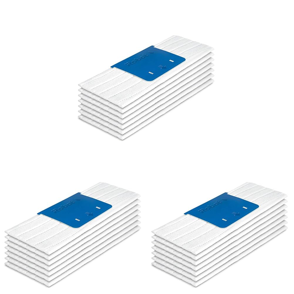 iRobot für die Serie Braava Jet m (7 Stück) Weiß Einweg Kompatibel mit der Serie Braava Jet m, 20x8 cm (Packung mit 3)